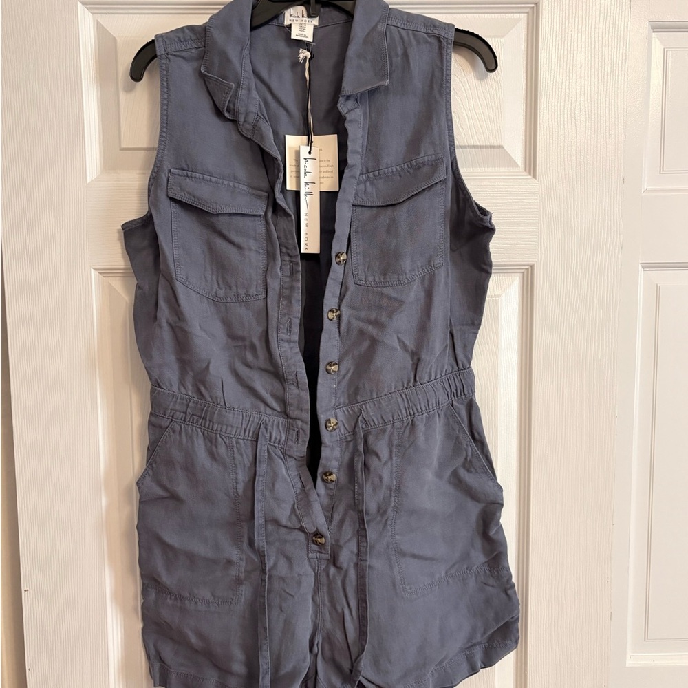 Nicole Miller Gray Sleeveless Romper